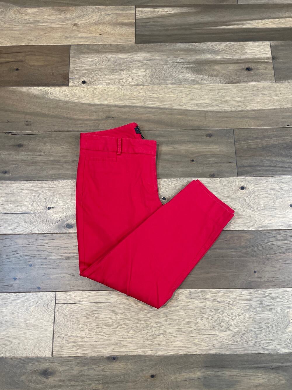 Talbots Pants Size 12P Red Straight Leg Ankle Comfort Stretch Mid Rise Petite